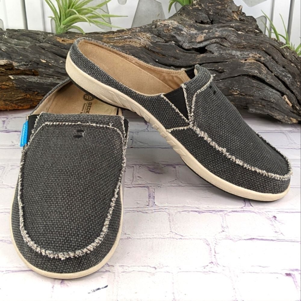 Gecko Man by Walk Hero Canvas Arch Support Slippers Slides Mules